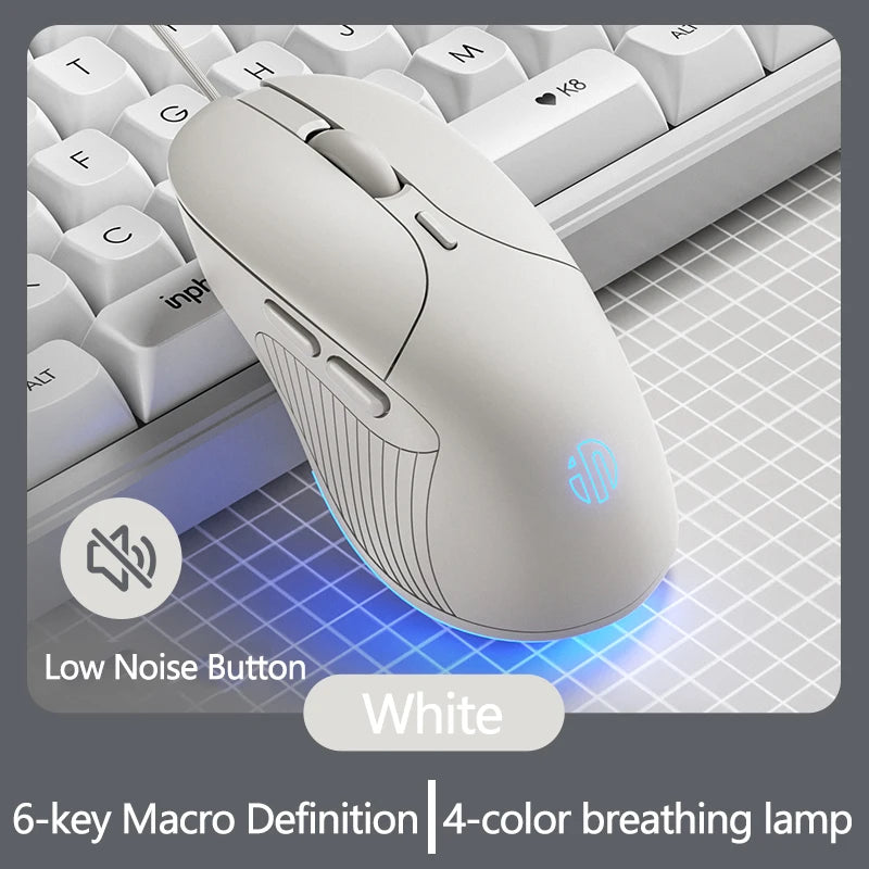INPHIC B1 kabelgebundene USB-Maus, leise Office- und Gaming-Maus für PC und Laptops