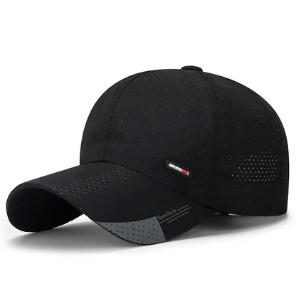 Gorra de béisbol de secado rápido y ultratranspirable: ligera y ajustable, con visera de pico a la última; perfecta para deportes al aire libre