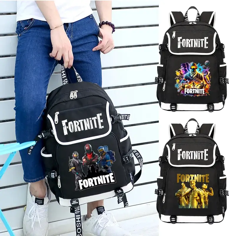 Zaino Fortnites di grande capienza, borsa a tracolla casual con porta USB, unisex, in stile anime, zaino scolastico per studenti, nuovo e alla moda, regalo di cancelleria