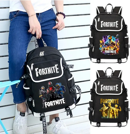 Zaino Fortnites di grande capienza, borsa a tracolla casual con porta USB, unisex, in stile anime, zaino scolastico per studenti, nuovo e alla moda, regalo di cancelleria