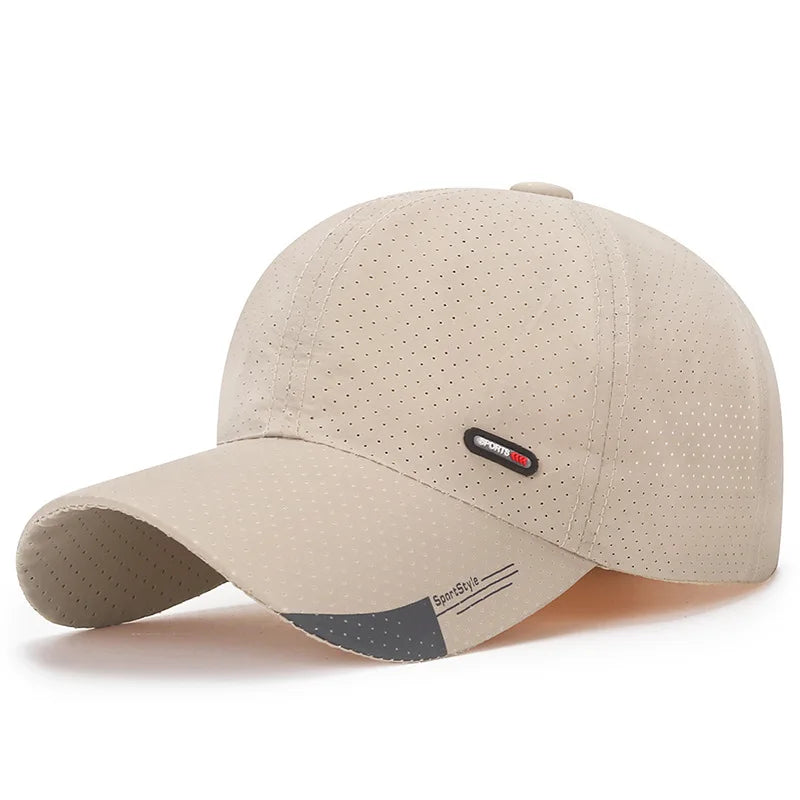 Gorra de béisbol de secado rápido y ultratranspirable: ligera y ajustable, con visera de pico a la última; perfecta para deportes al aire libre