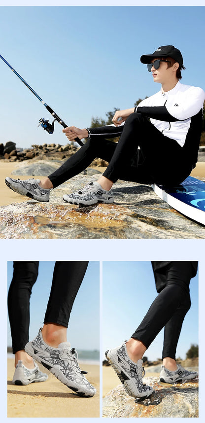 New Barefoot Wading Shoes Men Women Mesh Quick-Drying Beach Shoes Outdoor Non-Slip Swimming Shoes Unisex Water Sports Shoes