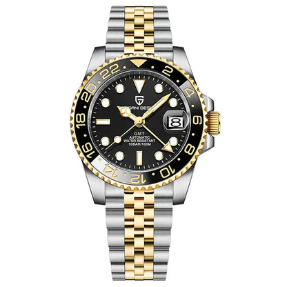 Man Watch PAGANI DESIGN GMT Men Mechanical WristWatch Luxury Sapphire Glass Waterproof 40mm Automatic Watch for Men Reloj Hombre