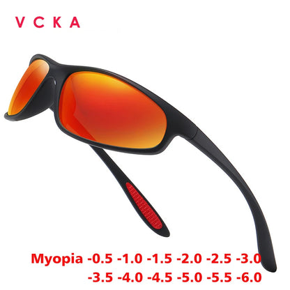 VCKA polariserede sportsolbriller til mænd med nærsynethed, receptpligtige, til udendørs brug, små stel, damebriller, optik, specialfremstillede briller – -0,5 til -6,0