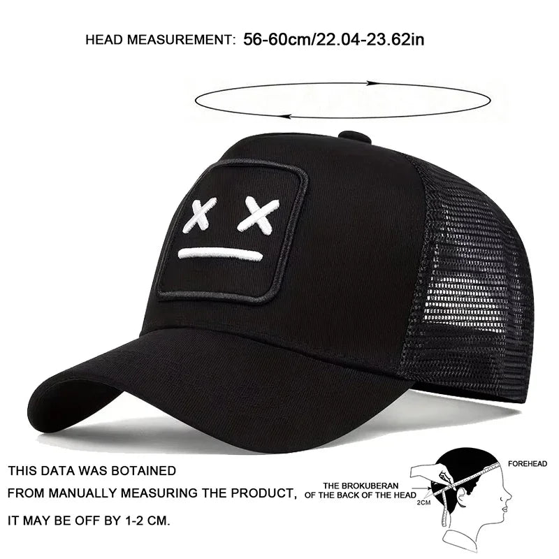 Unisex XX geborduurde baseballpetten met net, verstelbare casual petten, lente- en zomerpetten met zonbescherming voor buiten