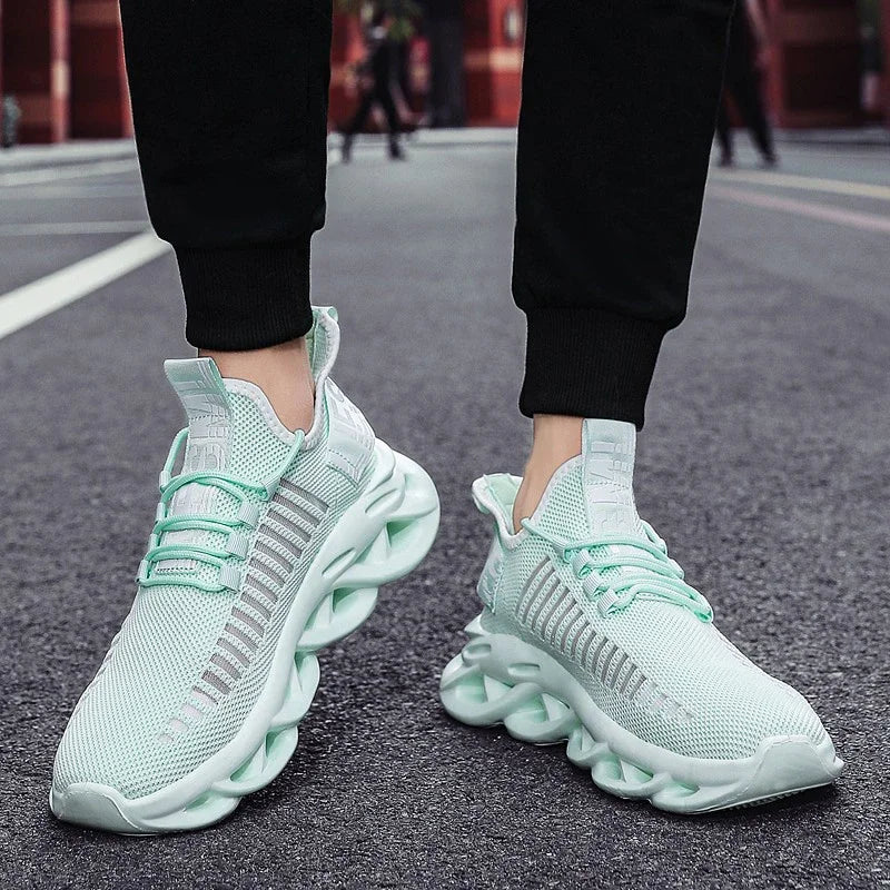 MAEDEF-Baskets confortables et décontractées en maille pour homme, chaussures de course respirantes à plateforme, de sport, de marche et de tennis