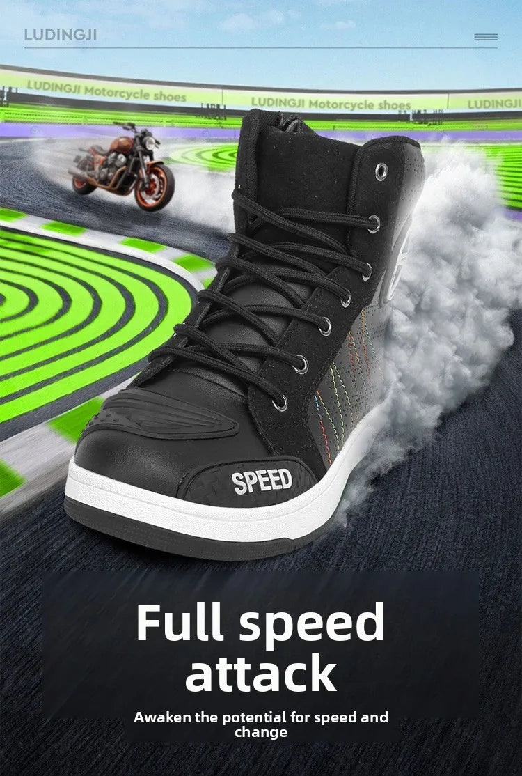 New men's and women's four-season universal safety protection motorcycle riding boots anti-slip and anti-fall motorcycle shoes