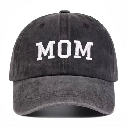 2PCS Unisex DAD MOM Letter Embroidery Wash Baseball Caps Spring and Autumn Outdoor Adjustable Casual Hats Sunscreen Hat