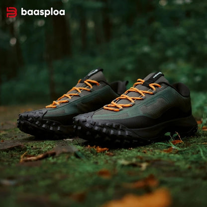 Baasploa herenwandelschoenen: comfortabele, zachte, waterdichte trekking-sneakers voor heren, slijtvast en antislip, geschikt voor buiten en klimmen