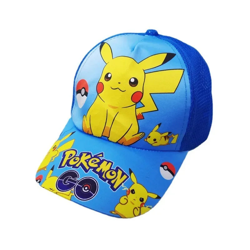 Pokémon Go Anime-figur Pikachu Polyester-baseballkasket med tryk Tegneserie-kasket med skygge Børnedragt Dekoration Fødselsdagsgaver