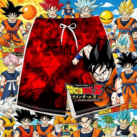 2026 Trendy Dragon Ball Printed Children's Shorts, Children's Shorts Boys' Beach Shorts Summer Quick Drying Cartoon Swim Trunks