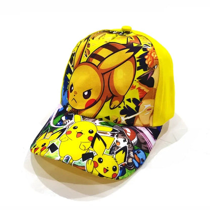 Pokémon Go Anime-figur Pikachu Polyester-baseballkasket med tryk Tegneserie-kasket med skygge Børnedragt Dekoration Fødselsdagsgaver