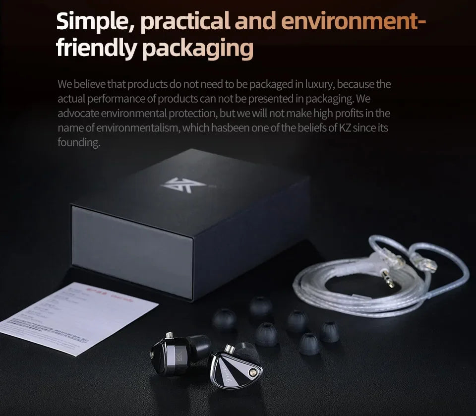 KZ Decet Adjustable Earphones 10 Unit Upgraded Drive Earbuds Hifi Music Replaceable Cable 3D Printing Design 2PIN Cable