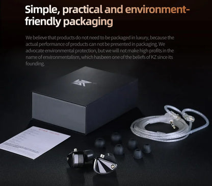 KZ Decet Adjustable Earphones 10 Unit Upgraded Drive Earbuds Hifi Music Replaceable Cable 3D Printing Design 2PIN Cable