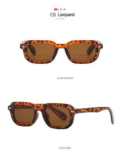 2pcs Fashion Small Square Women Luxury Brand Sunglasses Retro Designer Men Trending Multi Color Sun Glasses Shades UV400