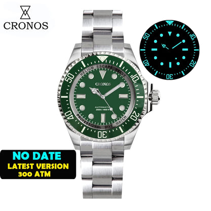 Cronos Automatic Diving Watch Stainless Steel 2000 Meters Water Resistance Professional Diver NH35 L6009M