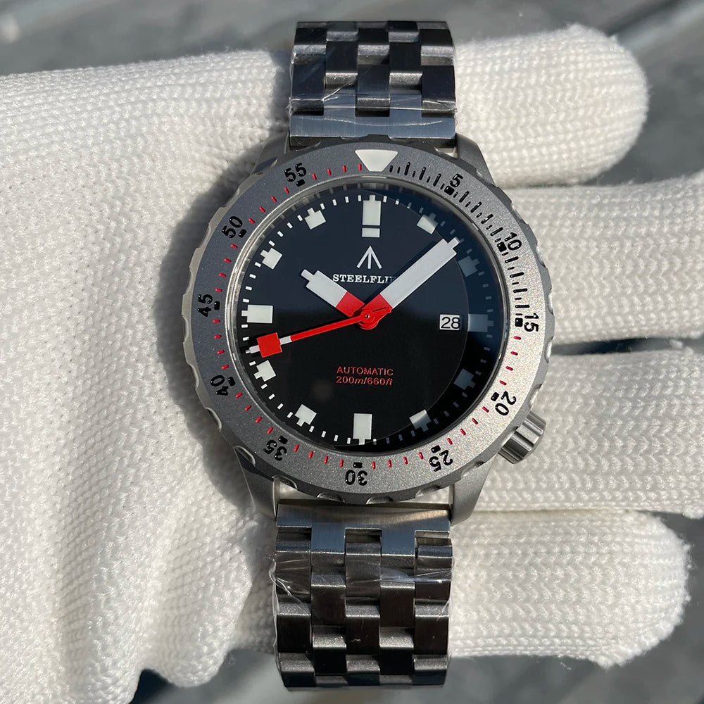 STEELFLIER Official SF752 Fashion Mechanical Wristwatch NH35 Movement Super BGW9 Luminous 20Bar Waterproof Luxury Dive Watches