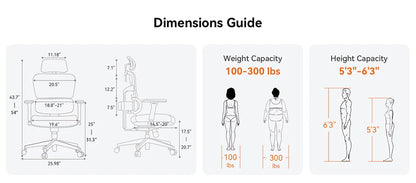 Newtral NT001 Ergonomic Office Chair with Auto-Following Lumbar Support, Adjustable Armrest Headrest