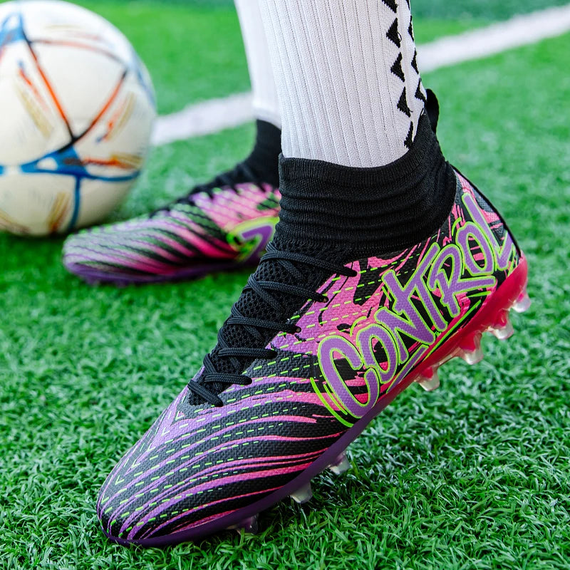 Miesten ja naisten jalkapallokengät ulkokäyttöön, pitävät nappulakengät jalkapallokentälle, ultrakevyet futsal-lenkkarit, TF/FG-piikkipohjaiset jalkapallokengät