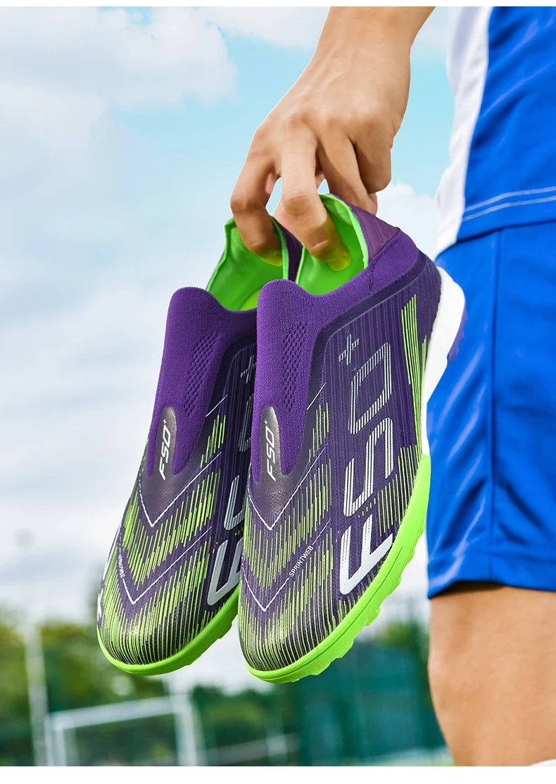 New Men's Football Boots Turf Comfortable Ultralight Soccer Shoes Non-Slip Sport FG Grass Cleats Futsal Indoor Adult Non-Slip