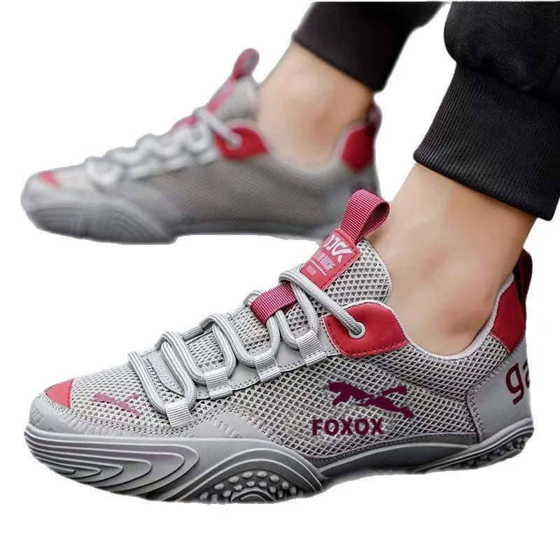 Zapatillas de running para hombre transpirables con parte superior de malla ligera, suela suave y cómoda, calzado deportivo casual de verano a la moda