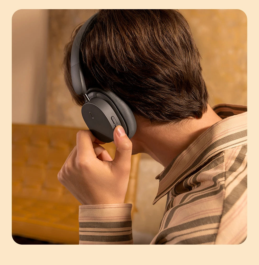 Baseus kabellose Bluetooth 5.3 Over-Ear-Kopfhörer – HiFi-40mm-Treiber, faltbares Headset mit 70H Wiedergabezeit und Spatial Audio