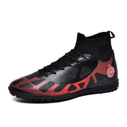 Professional Sports Football Shoes TF, Broken Nail Design, Durable Wear-Resisting Training Shoes for Teenagers, Adult High-Top Soccer Shoes