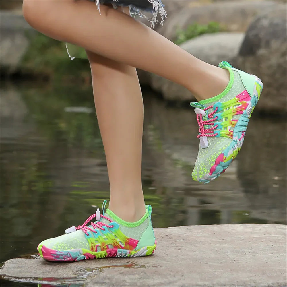 New 12 Colors Water Shoes Kids Summer Beach Five Fingers Barefoot Swimming Aqua Shoes Quick Dry Seaside River Children Sneakers