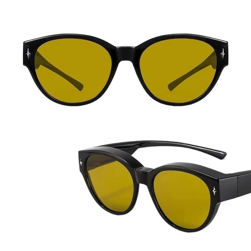 Fit Over Sunglasses for Driving Outdoor Activities Over Prescription Glasses for Myopia Unisex Style