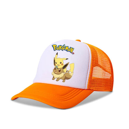 New Anime Pokemon Pikachu Baseball Caps Kid's Summer Mesh Hats Charmander Venusaur Mewtwo Hip Hop Hat Sports Snapback Cap Toys