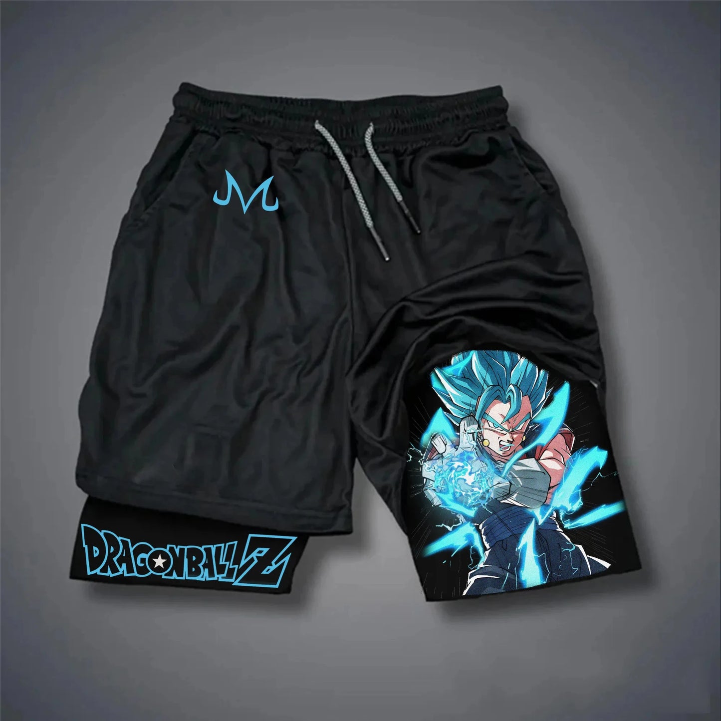 Dragon Ball Anime GOKU Peripheral Printed Double-layer Shorts, American Sporty Summer Men's Loose and Breathable Pants