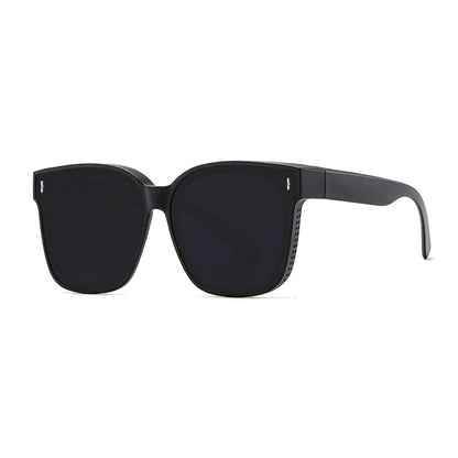 KLASSNUM Transfer Sunglasses Ladies Fit Over Sun Glasses Men Oversize Square Wrap Around Glasses for Prescription Myopia Goggles