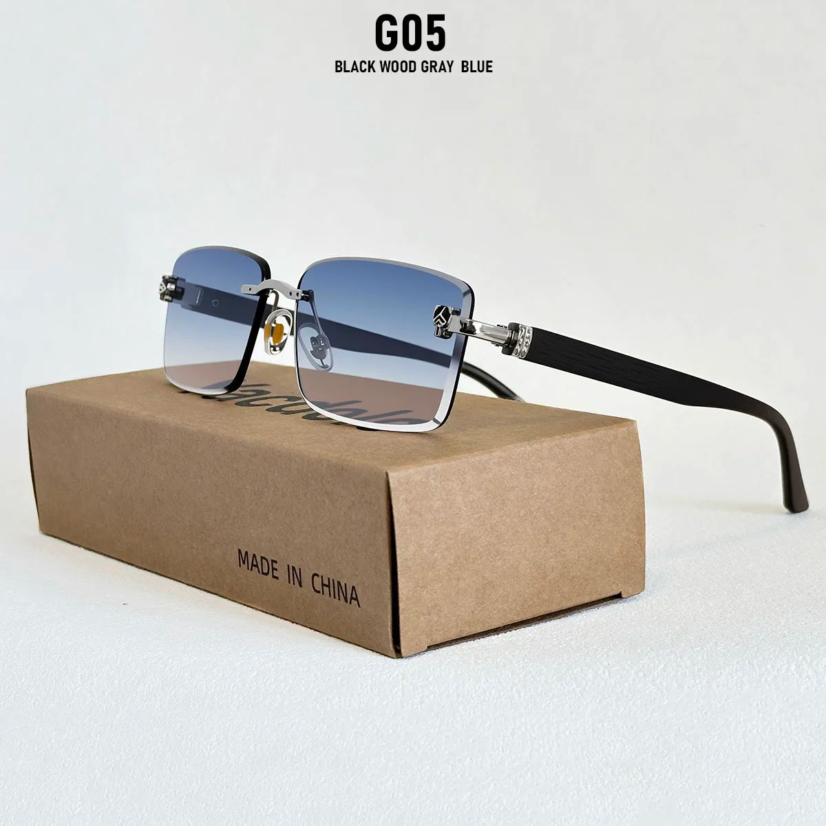 Square Sunglasses Women Luxe 2026 Rimless Sunglass Men Wooden Fashion Glasses Vintage Dropshipping Gafas De Sol Hombre Zonnebril