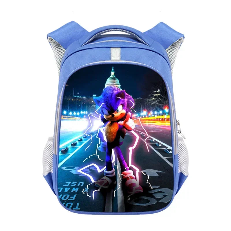 New Anime Character Sonic Action Puppet Kids Large Capacity School Bag Hedgehog Action Figure Teen Cartoon Backpack Gift