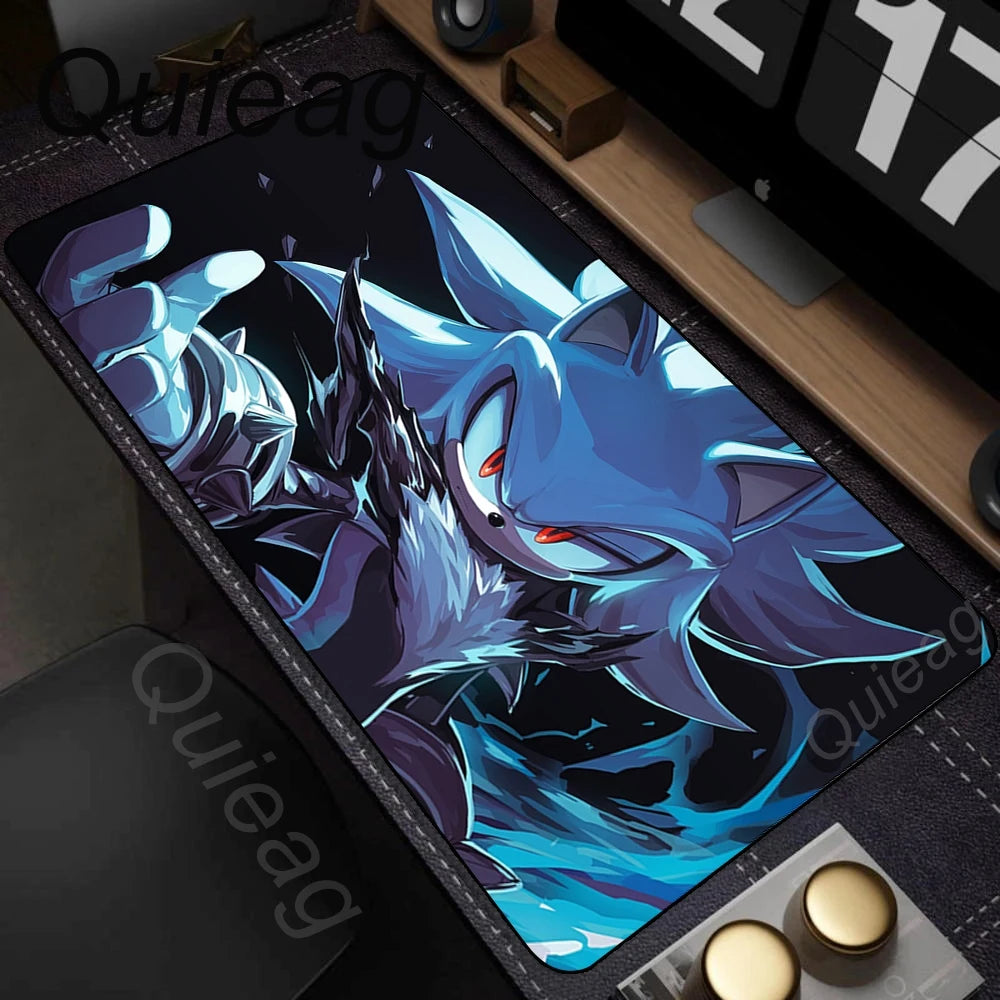 Anime Sonic The Hedgehog Mousepad XXL Deskmat With Lockrand Gaming Accessories Mousepad HD Print Gaming Keyboard Pad Padding Mat