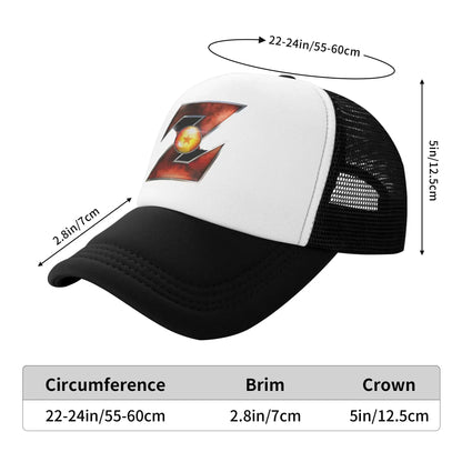 Adult Dragon Ball  Z Logo Trucker Caps Mesh Baseball Cap Polyester  Hats Trucker Hat Breathable Sports Cap Summer, Produit gaming premium Fraquane, produits de luxe, nouvelle génération, équipement gamer