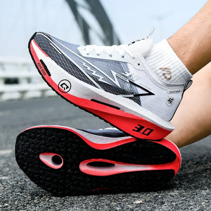 Men's Carbon Board Sneakers Anti-Slip Cushioned Comfortable Racing Training Running Shoes Mesh Tennis Shoes Casual for Women