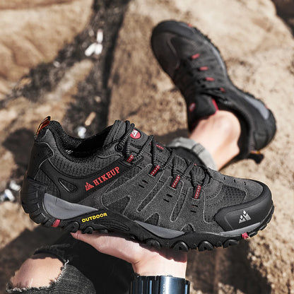 HIKEUP Herre-vandresko i ruskind, udendørssko, slidstærke herresko til trekking, vandring, jagt og taktiske sneakers