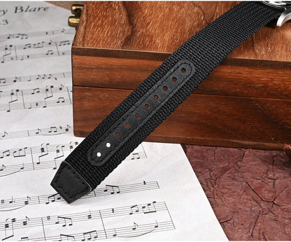 San Martin 36mm Men Pilot Watch VH31 Mechaquartz Movement Sweep Second Quartz Series Simple Style Nylon Strap 10 Bar Luminous