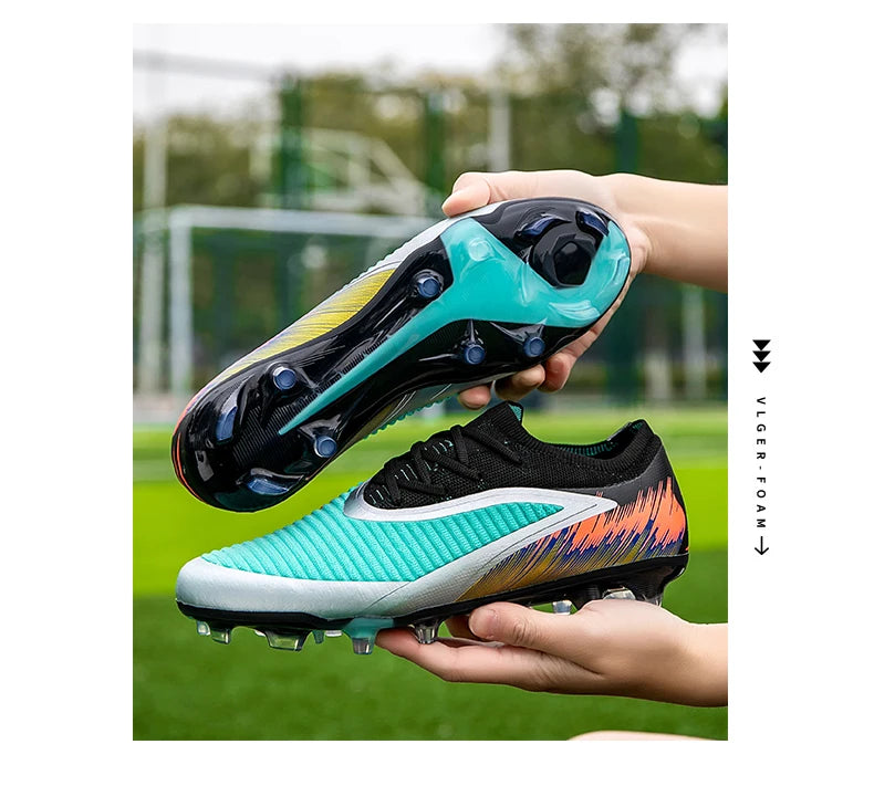 New Men's Football Boots Shoes Match Training Soccer Shoes Non-Slip Cleats Long Spikes FG Ultralight Outdoor Sneakers Drop Shipping