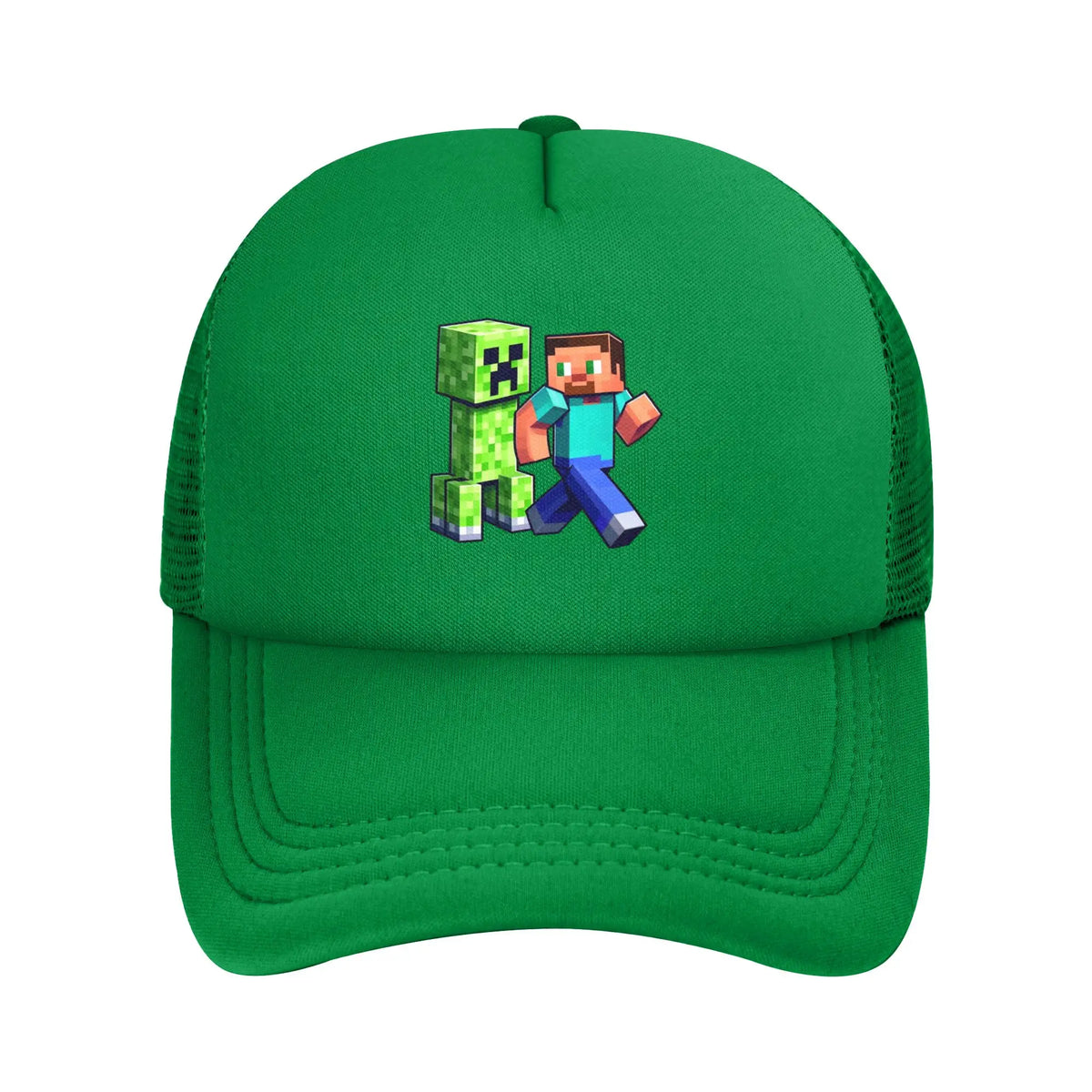 Hoekige avonturier ontdekt een Creepers-monster achter zich Truckerpet Zonnehoeden Verstelbare snapback-petten Mesh-baseballpet