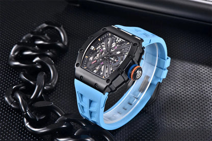 PAGANI DESIGN 42 MM Men's Skeleton Quartz Watch Japan VH65 Sapphire Glass Stainless Steel 50M Waterproof Wristwatches PD1738 New