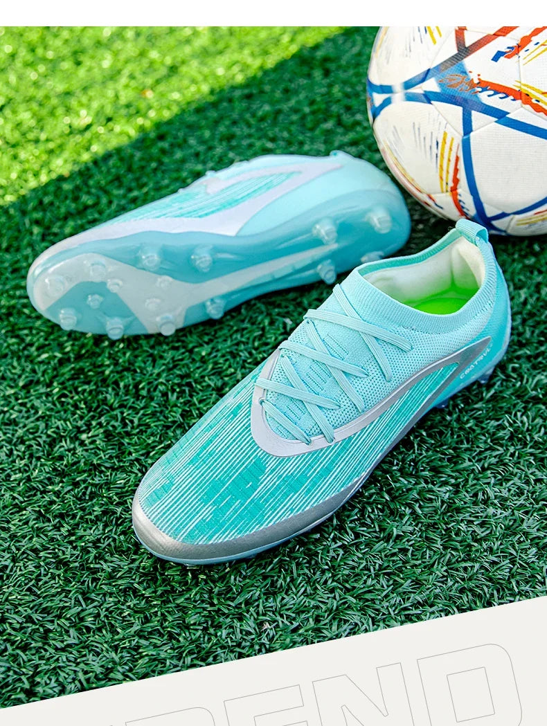 Botas de fútbol para hombre, tacos de exterior transpirables para adultos, antideslizantes, zapatillas deportivas de fútbol con tacos largos para entrenamiento y partido, cómodas para chicos