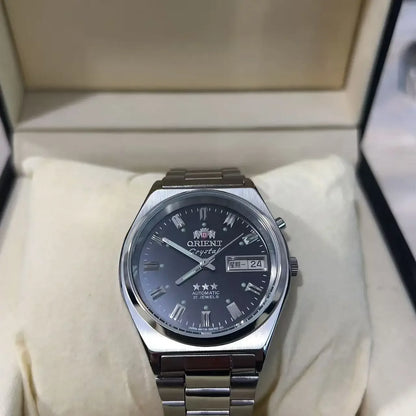 Unisex  Orient Mechanical Watch Steel Strap Folding Clasp Full Function World Time Watch Series 35MM
