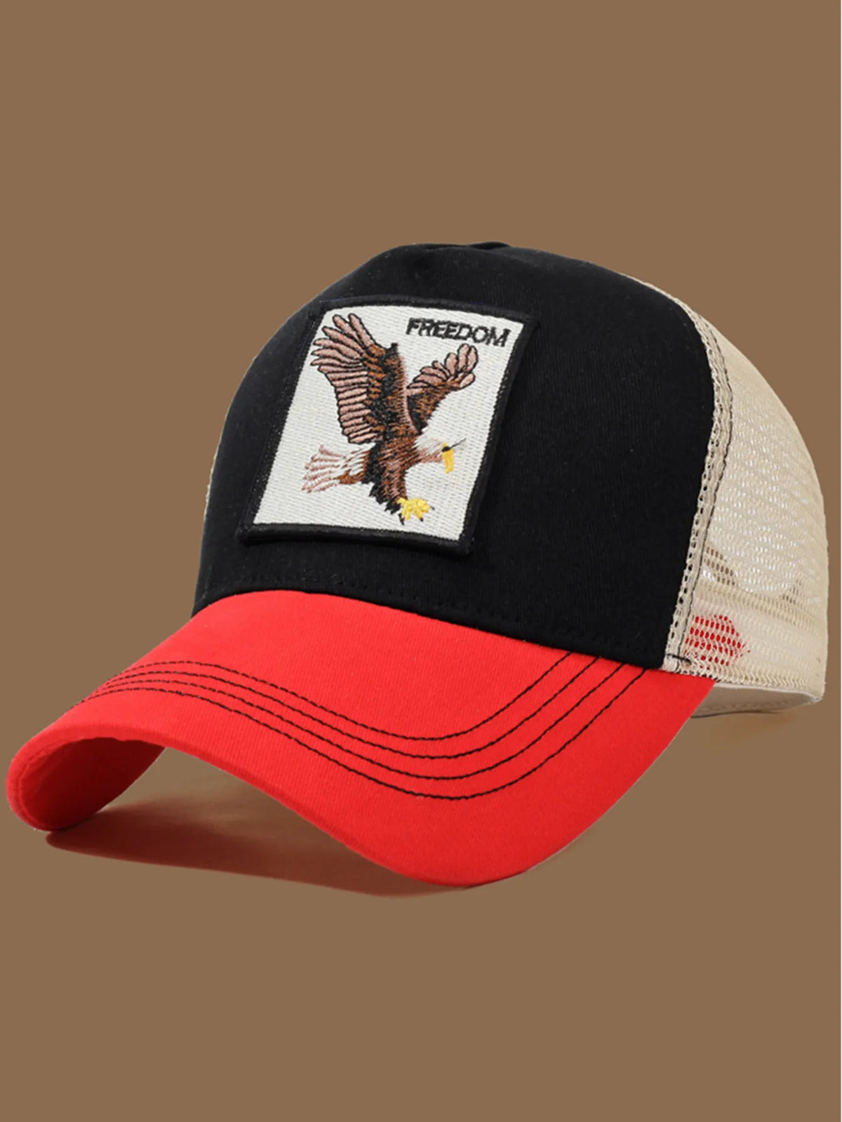 Gorra de camionero unisex con águila bordada y aplique: ideal para el día a día, para hacer deporte y como protección solar