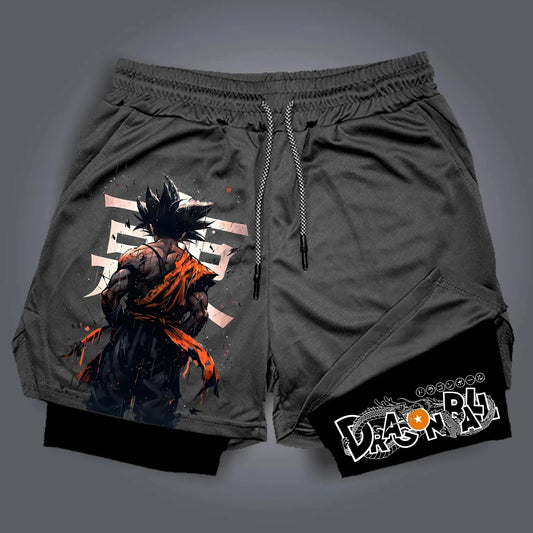 Men's Summer Dragon Ball Hot Blood Anime Double-Layer Breathable Sports Shorts Comfortable Five-Point Fit 2026 Peripheral Pants