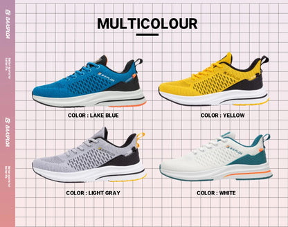 Scarpe da running leggere Baasploa da uomo, confortevoli sneaker casual da uomo in mesh di design, con lacci, per sport all’aperto e tennis