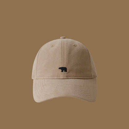 Polar Bear Embroidered Baseball Hats for Men and Women, Wide brims to Show Face, Small Retro Hats, Soft Top Duck Tongue Hats