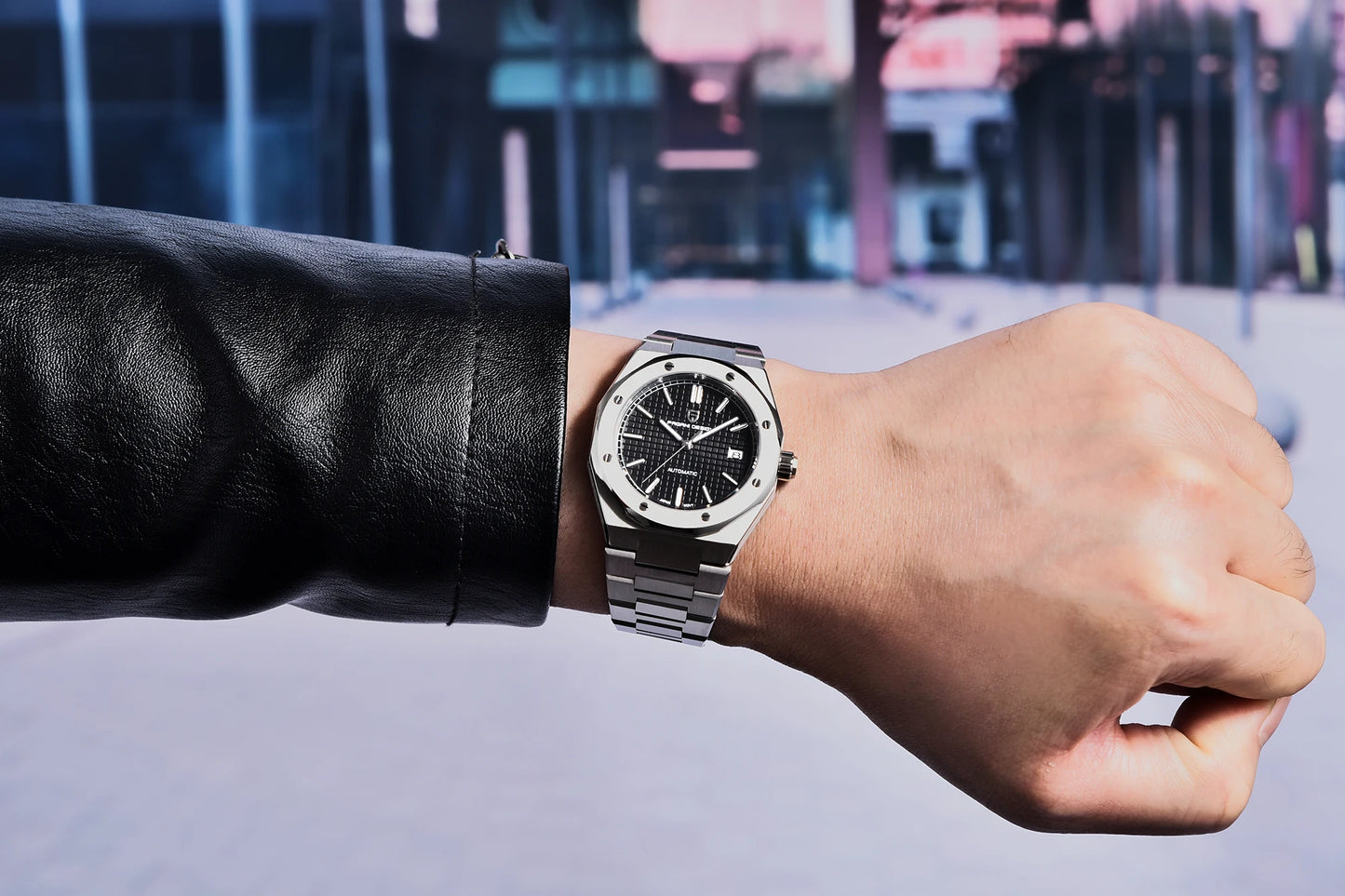 PAGANI DESIGN 8215 Men's Automatic Mechanical Watch 40MM Sapphire Stainless Steel Waterproof 10Bar Luminous C3 Reloj Hombre