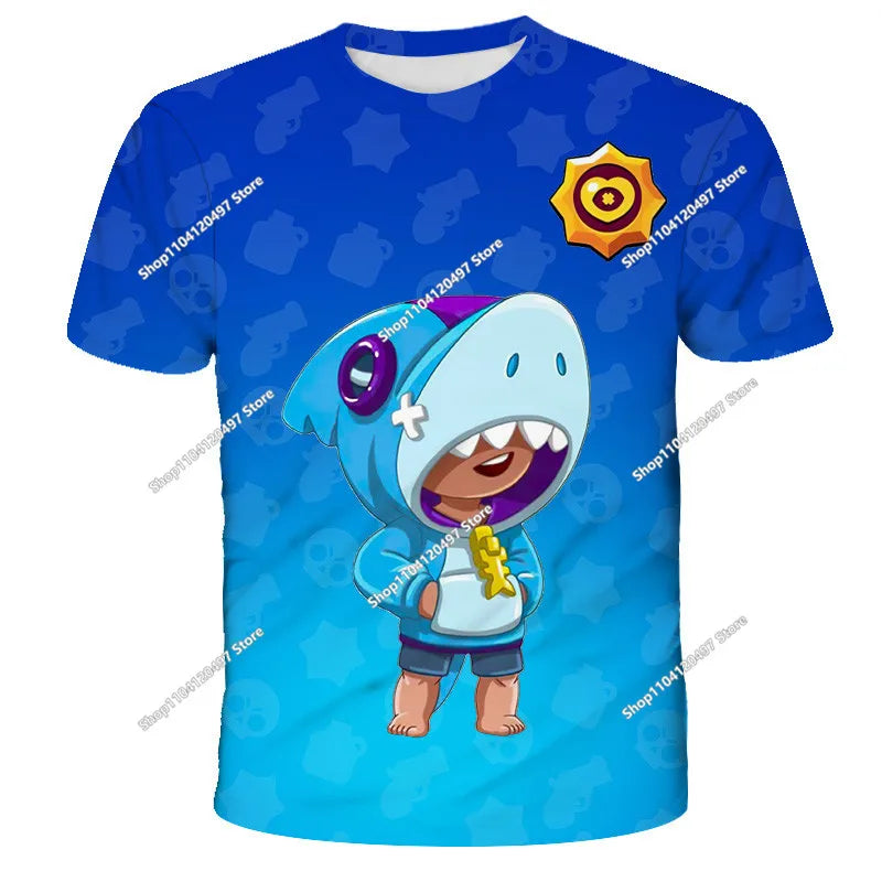 Newest 2026 Brawl Stars 3D Print Tops Cartoon Children Short Sleeve T-shirt Summer Popluar Men Funny Tees